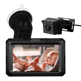 Baby Car Mirror 1080P Baby Camera with 4.3'' IPS Screen Night Vision Adjustable Wide View Angle for Infants Kids Pets