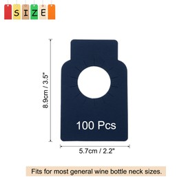 uxcell 100Pcs Wine Bottle Tags, Bottle Neck Hanging Tags for Cellar Collection Storage Label, Hanging Labels for Name,Year,Tasting Notes(2.2x3.5", Blue)