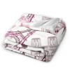 Paris Romantic Pink Blanket, Soft Blankets Flannel Bed Throw Cozy