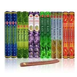 Tom's Incense 240 Hem Incense Sticks Set Dragon's Blood Frankincense Myrrh Lavender Sage