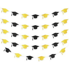 Dzrige Graduation Cap Garland Grad Hat Decorations Grad Caps Decor Graduation Cap Banner for 2026 High School College Grad Party Favors