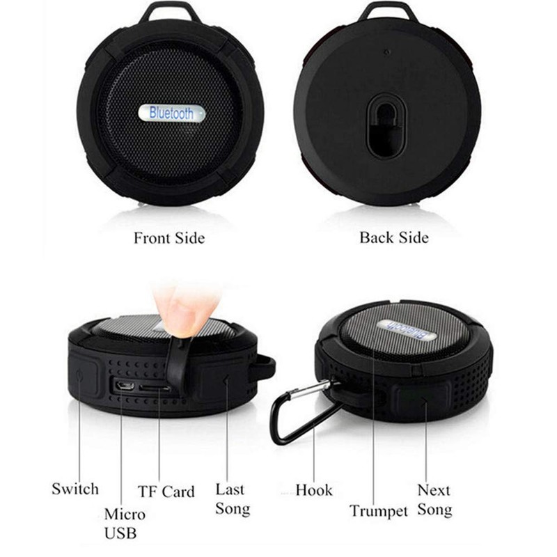 C6 Portable Bluetooth Speaker, Waterproof Bluetooth Speaker, Loud HD Sound,
