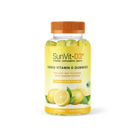 Sunvit-D3 Lemon Vitamin D3 Gummies 1,000IU - Vitamin d Gummies for Adults & Menopausal Women | Alleviating Back & Muscle Discomfort | Chewable & Calcium Vitamin D Gummies Suitable for Ages 11 & Above