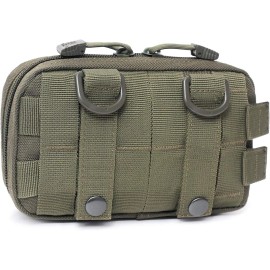 Unbranded Tactical Molle Horizontal Admin Pouch Multi-Purpose Utility EDC Tool Pouch Bag - Army Green