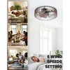 Yituplyee Flush Mount Ceiling Fans with Lights and Remote,Wood Caged