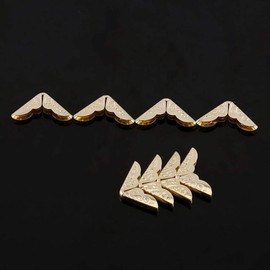 100 Pieces Book Corner Protectors Metal Box Edge Safety Protection Desk Edge Cover for Scrapbook Photo Album Diary Vintage Bronze