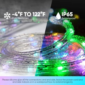 Festive Christmas Twinkle Lights ETL 360° RGB Multicolor 16FT Connectable Durable Clear Tube Cold Waterproof LED Rope LightLamp Power(W): /, Length: 20m, Color: Colorful, Emitting Color: RGB Twinkle