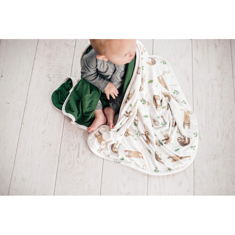 Large Premium Knit Baby 3 Layer Stretchy Quilt Blanket"Noah" by