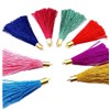 100 Pieces Bulk Bookmark Tassels with Gold Cap,Polyester Tassels for