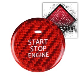 ALWIP [Designed for MAZDA3/CX-30] Real Carbon Starter Button Start Button Cover (Red Carbon/RED CARBON)