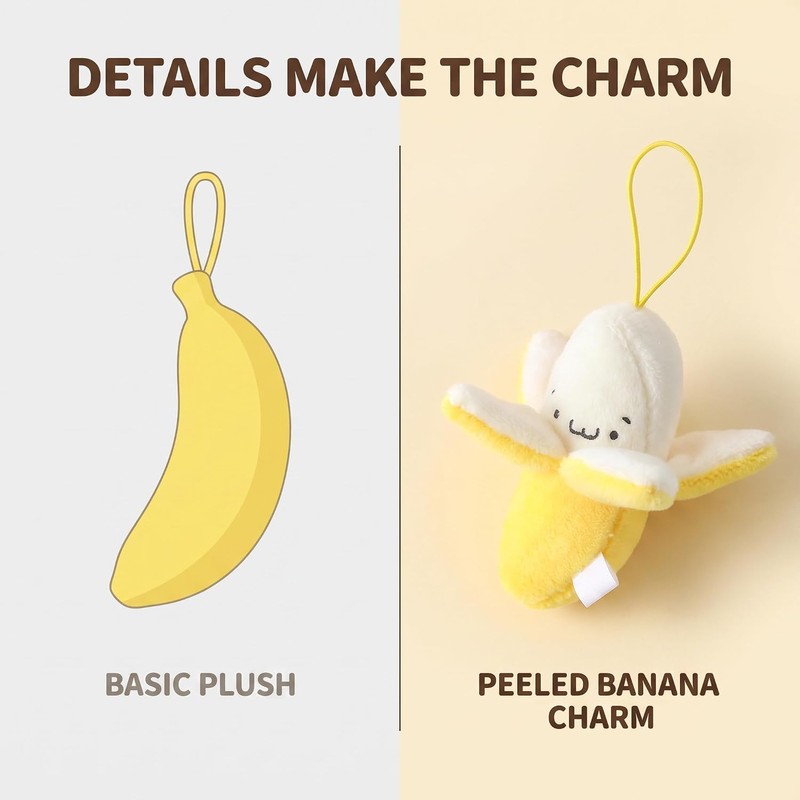 Yellow Peeling Banana Decoration, Birthday Gift PP Cotton Peeling Banana
