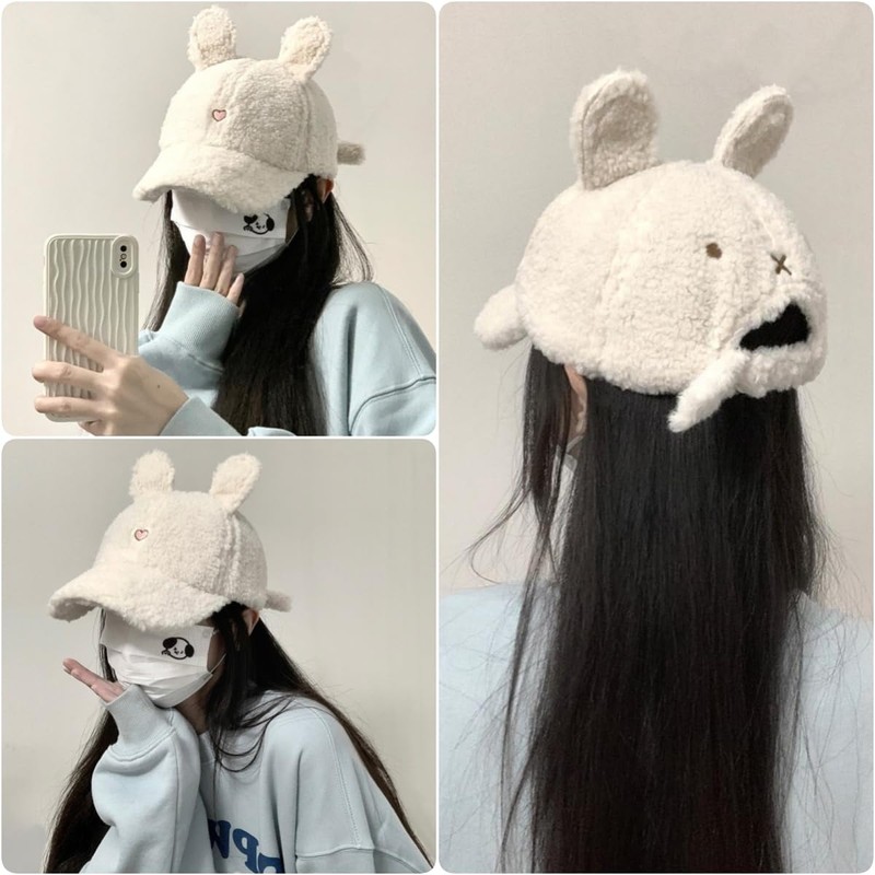 Qzkouma GAQ-0175 Women's Boa Cap, Autumn and Winter, Lambswool Hat,
