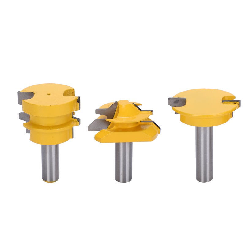 3Pcs Rail and Stile Router Bit Hardened Steel 1/2in Straight