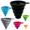 Set 6 embudos silicona plegables grado alimenticio, colores variados para