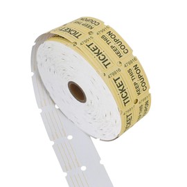 Essential 2000 Yellow Double Raffle Tickets Rolls Printable for Leisure, Movie Watching, Entertainment