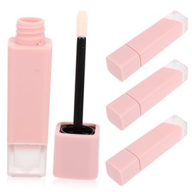 Ipetboom Mini Lip Gloss Tubes 4pcs Lip Gloss Containers Pink Matte Base Refillable Lip Gloss Bottles for Women's Cosmetics DIY
