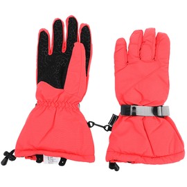 Boodun 1 Pair Unisex Women Men Winter Sports Skiing Snow Warm Gloves Long Cuff(Red, L)