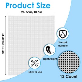12 Pieces 7 Count Plastic Mesh Canvas Sheets for Embroidery, Acrylic Yarn Crafting, Knit Crochet Projects and Make Aquarium Dividers (10.5 X 13.5 Inch)