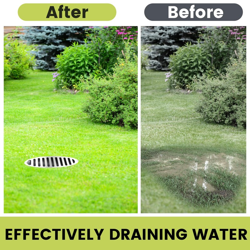 4" Angled Drain Grating Yard Drain, french drain for Sump