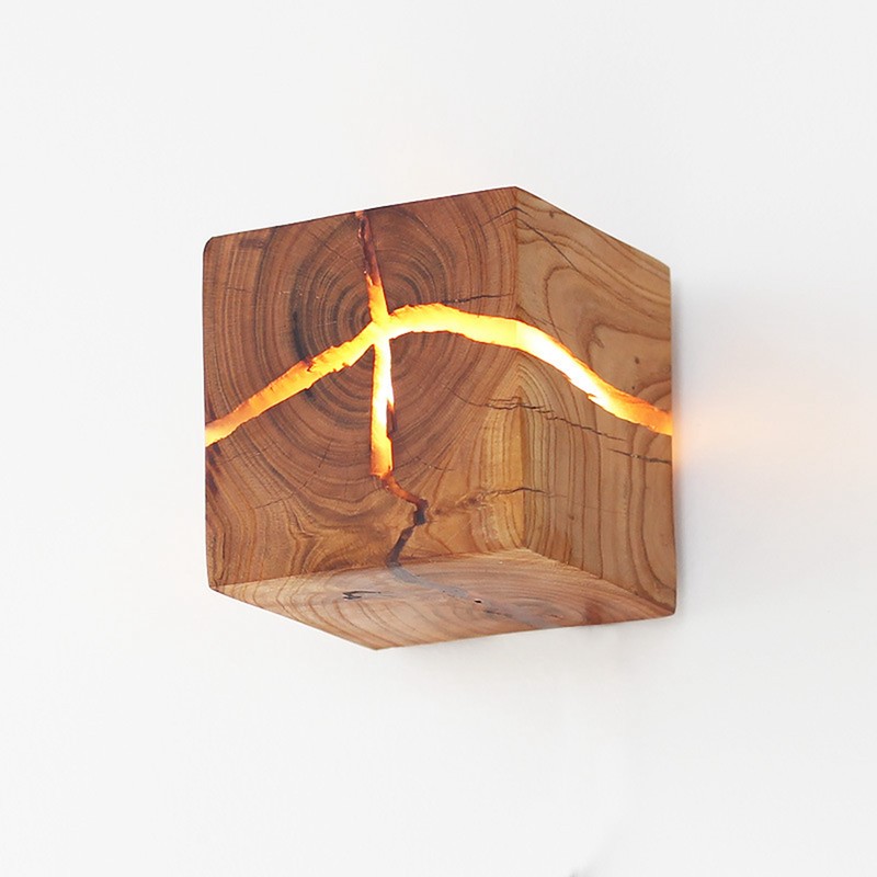 Cracked Wood Grain Wall Lamp Wall Light Bedroom Bedside Night