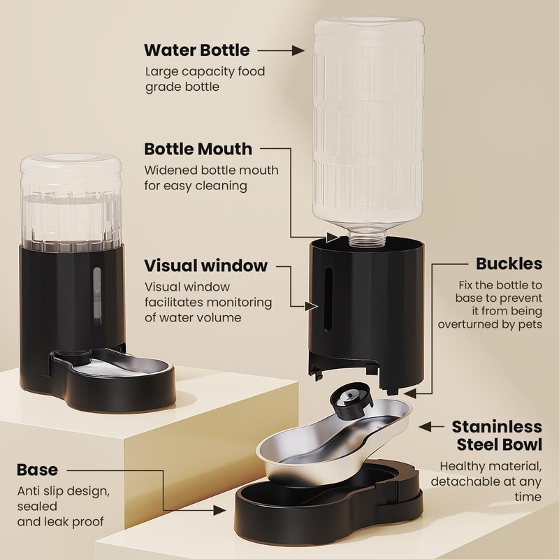 CZPET Dog Water Bowl Dispenser, 8L Automatic Dog and Cat