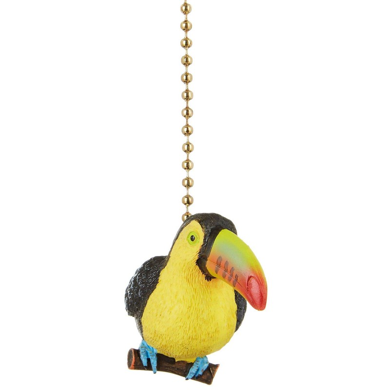 Clementine Designs Tropical Toucan Bird Decorative Ceiling Fan Pull, Whimsical