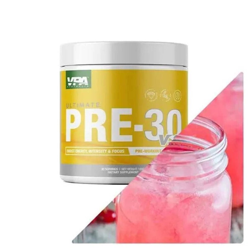 VPA® Australia PRE-30 V2 Pre-Workout, Mango Passionfruit Flavour, 186g