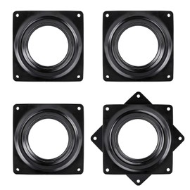 Lazy Susan Turntable Bearings 4 Pack 3 Inch Square Heavy Duty Swivel Plate 5/16 Inch Thick for Bar Stool Chair (Black)
