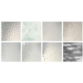 4"x6" Clear Texture Variety Stained Glass Pack -(8 Pieces) by BiNARi Glass Studio