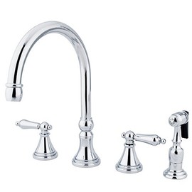 Elements of Design ES2791ALBS Governor 8" to 16" Widespread Kitchen Faucet with Brass Sprayer, 8- 1/4", Polished Chrome