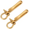 WADORN 2Pcs Fish Hook Keychain Brass Belt Clip Wallet Holder