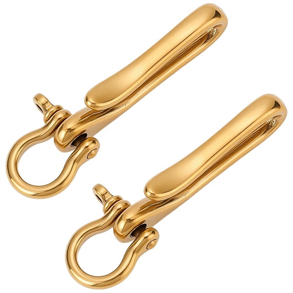WADORN 2Pcs Fish Hook Keychain Brass Belt Clip Wallet Holder
