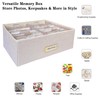 Sprsthai Linen Photo Storage Box, Large Capacity Organizer Box, Storage