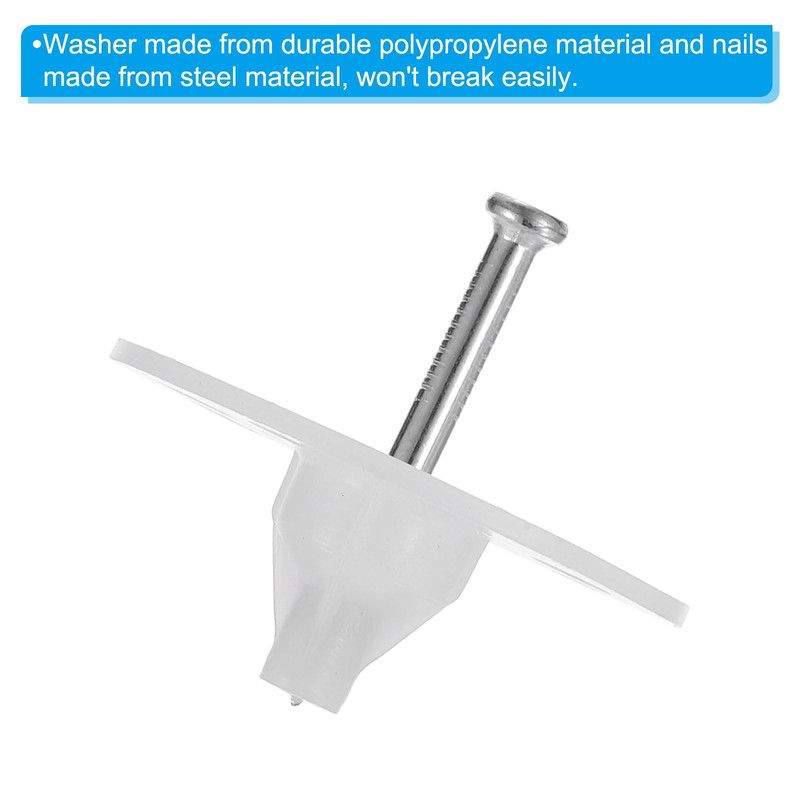 PATIKIL 40mm Perforated Insulation Pins, 50 Set Insulating Nails Shooting