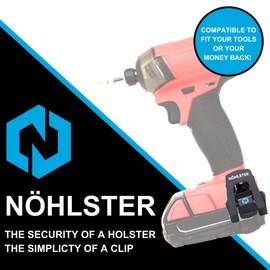 NÖHLSTER Locking Tool Clip 2 Pack – A Tool Holster Alternative - Drill Belt Clip, Impact Driver Holster, Drill Hook, Drill Holster, Drill Clip for Tool Belt, Drill Holder for Tool Belt