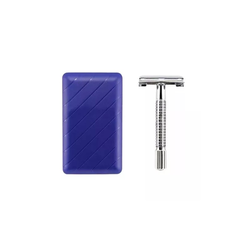 Shaver Rastrillo Clásico Acero Inoxidable Mariposa Con Navaja