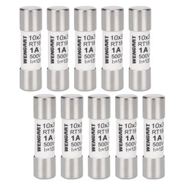 Wengart AC Cylinder Fuse Insert RT18-32 (RO15), Pack of 10, 10 x 38 mm, AC500V, 1A 120kA, Strong Switching Capacity, Can Protect the Circuit Reliably