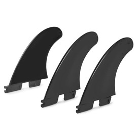 FAUOSWUK 3 Pieces Paddle Board Fin, FCS2 G5 Nylon Plastic Black Paddleboard Fin Replacement Surfboard Thruster Fins Set Flexible Surf Accessories for Surfboard & Paddleboard (M Size)