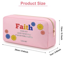 Inspirational Christian Religious Makeup Bag Bible Verse Scripture Cosmetic Bag for Women Girl Sister Friend Baptism Gift Religious Gift Birthday Christmas Gift Oxford Cloth Makeup Travel Pouch