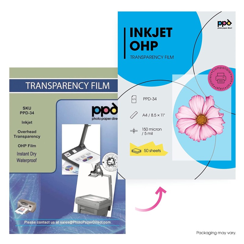 A4 Inkjet Transparency Film (Overhead Projector Film) x 50 Sheets