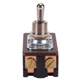 NSI 78300TS Toggle Switch, Maintained Contact and Multiple Pole, On Off Circuit Function, DPST, Brass/Nickel Actuator, 20/10 amps at 125/250 VAC/DC, Screws Connection
