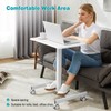 DUMOS Small Standing Desk Mobile Portable Rolling Laptop Desk on