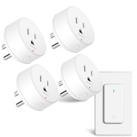 Remote Control Outlet Wireless Wall Switch,Greencyle 1 Remote Control Power Switch with 4 Electrical Plug, No Wiring Needed,300ft RF Range,for Lights,Ovens,Toasters,Fans,TVs