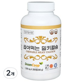 Seoul Pharmacist Shinhyup Chewable Milky Calcium 200 tablets (2) / 서울약사신협 씹어먹는 밀키칼슘 200정 2개