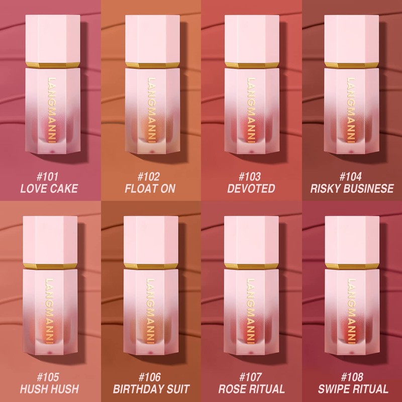 Bluemega Rubor Líquido, Maquillaje En Crema Suave Para Mejillas, De