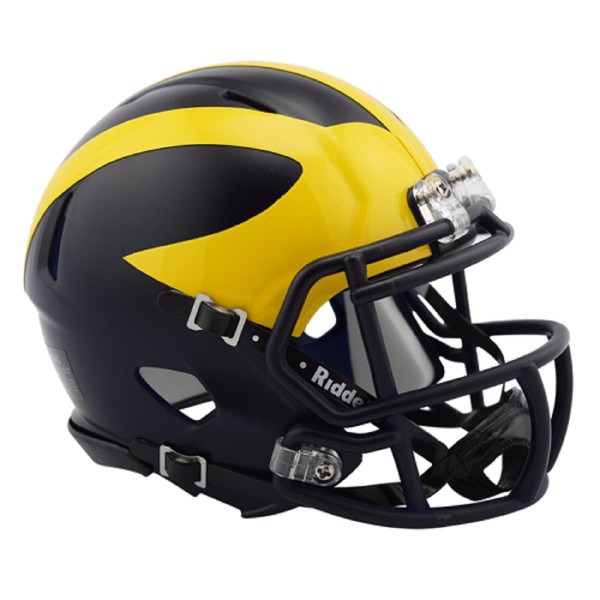 Michigan Wolverines 2016 Low Gloss NCAA Riddell Revolution SPEED Mini Football Helmet