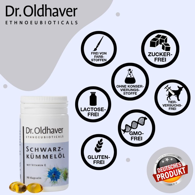 Schwarzkümmelöl 90 Kapseln – Ägyptisches Schwarzkümmelöl mit D-Alpha-Tocopherol, Kaltgepresst, Hoher