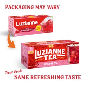Luzianne Unsweetened Hibiscus Iced Tea Bags, Family Size, 22ct Box (Pack of 6)