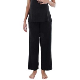 Everly Grey Women's Serena Maternity & Nursing 2-Piece Flutter Sleeve Top & Pant Set, Black, XS