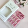 Pink Press on Nails Medium Almond Fake Nails with Heart